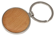 Round Wooden Key Chain - Laserable - 1 SIDE