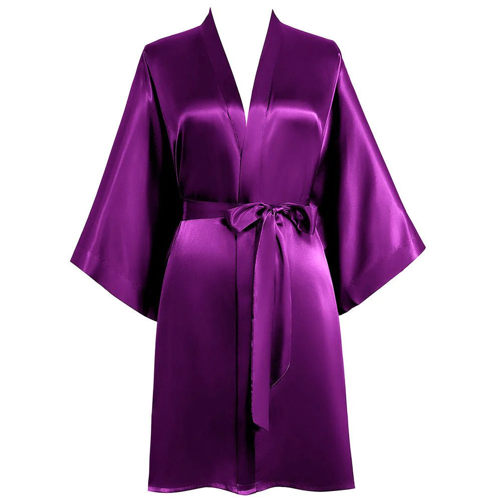 Satin Kimono Robes - Short