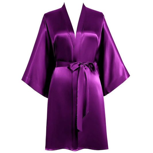 Satin Kimono Robes - Short