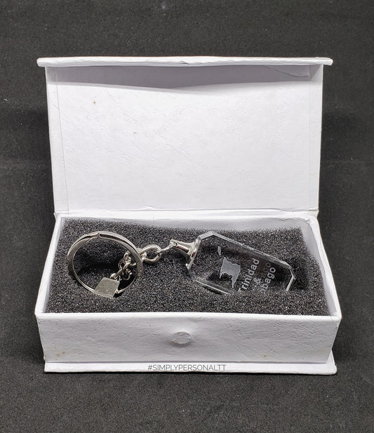 Trinidad & Tobago Glass Key Chains - Set of 3 - COMBO 1
