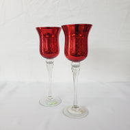 2pc Tall Tulip Flute Glasses