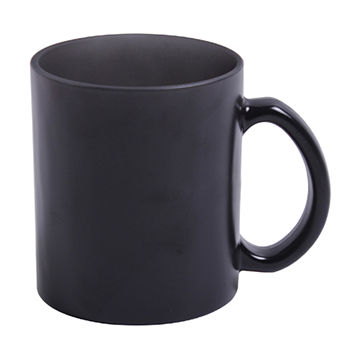 Black Glass Colour-Changing Photo Mug - WRAP-AROUND PHOTO & MESSAGE
