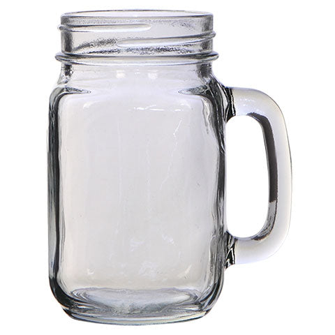 Glass Mason Jar Mug (No cover)